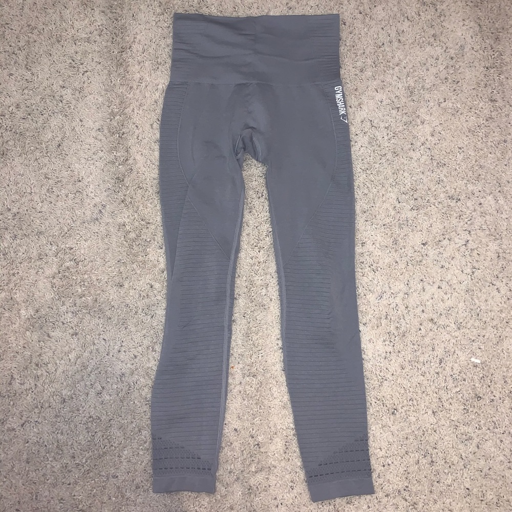 Grey Full Length Gym Shark Leggings
